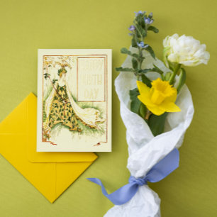  Nouveau Meadowsweet Walter Crane Verjaardag Folie Wenskaart