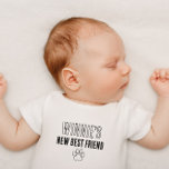 Nouveau Meilleur Ami Nom du Chien Nom de l'Animal<br><div class="desc">Présentez le nouveau meilleur ami de votre petit avec ce t-shirt pour bébé personnalisé! Avec l'expression "New Best Friend" et le nom de votre animal de compagnie, cette adorable chemise est parfaite pour les familles avec un chien bien-aimé ou d'autres animaux de compagnie. Idéal pour les amoureux de les chiens...</div>