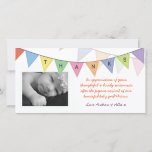 Nouveau Merci Cadeau bébé Glossy Photocard