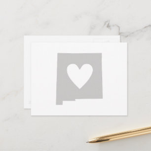 Nouveau-Mexique Carte Forme Grey Coeur Découpe Mex