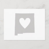 Nouveau-Mexique Carte Forme Grey Coeur Découpe Mex (Devant)