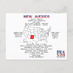 Nouveau Mexique États américains sur une carte et 