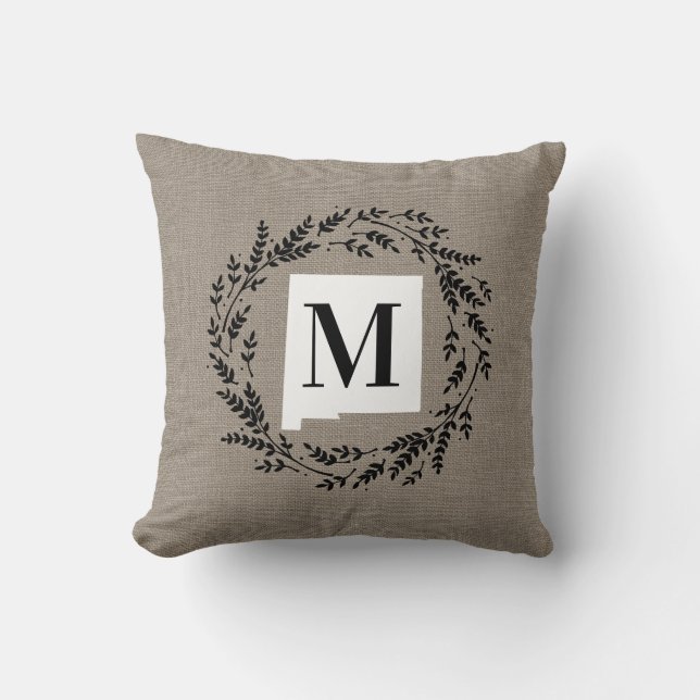 Nouveau-Mexique Oreillers à lancer de monogramme d (Recto)