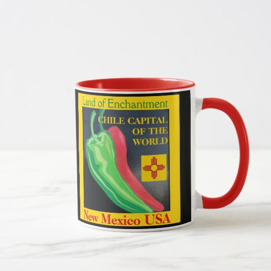 Nouveau-Mexique Rouge ou Vert Chili Coffee Cup Mug (Droite)