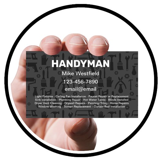 Nouveau modèle de carte de visite Handyman unique