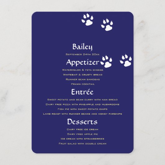 Nouveau Modèle de menu pour animaux (Devant)