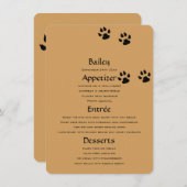 Nouveau Modèle de menu pour animaux (Devant / Derrière)