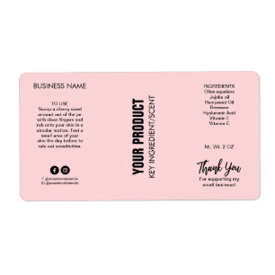 Nouveau moderne Pastel Rose Corps Beurre Étiquette