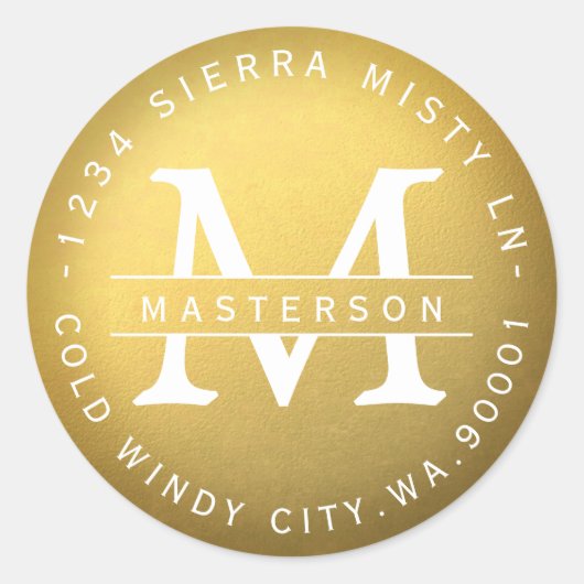 Nouveau Monogramme Étiquette Gold Circulaire pour  (Devant)