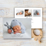 Nouveau-né 4 - Carte de remerciements photo<br><div class="desc">Un script de calligraphie moderne faire-part de naissance nouveau-né avec un collage de 4 photos customisé photo bébé est le remerciement idéal sentiment post-baby shower fête pour les amis et la famille. Insérez facilement vos détails pour en faire votre propre.</div>