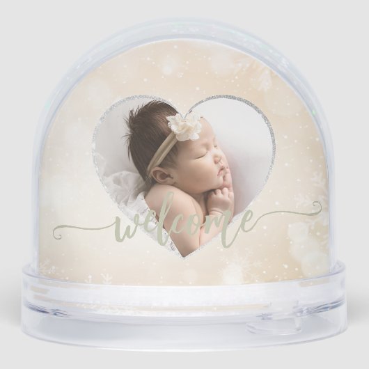 Nouveau-né Baby Girl Custom 2Photo Welcome Script (Arrière)