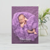 Nouveau-né Baby Girl Scripty Flat Faire-part Card (Debout devant)