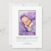 Nouveau-né Baby Girl Scripty Flat Faire-part Card (Dos)