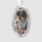 Nouveau-né classique 1er Noël Plante cadre argent (devant)