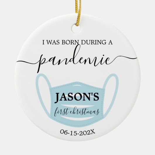 Nouveau né en pandémie avec ornement photo (Devant)