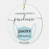 Nouveau né en pandémie avec ornement photo (Gauche)