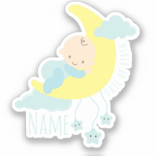 Nouveau-né Garçon Nom personnalisé / Sticker DOB