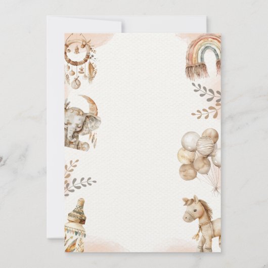 Nouveau-né neutre Musulman Aqiqah Invitation (Dos)