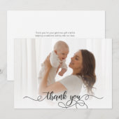 Nouveau-né Photo bébé Calligraphie moderne Merci (Devant / Derrière)