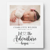 Nouveau-né Photo de naissance Statistiques Plaque (Devant)