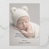 Nouveau-né Photo Scripty Oval Foil Faire-part de n (Verso)