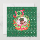 NOUVEAU Noël Bébé Photo Faire-part année revue (Devant)