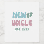 Nouveau oncle - Révélation de bébé - Étiquette de  (Étiquettes simples)