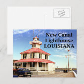 Nouveau phare de Canal Lighthouse, Louisiana Carte (Devant / Derrière)
