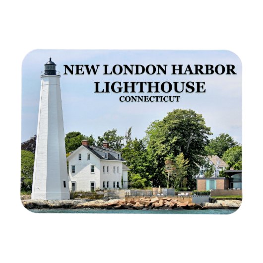 Nouveau phare de London Harbour, CT Photo Magnet (Horizontal)