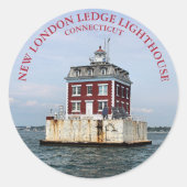 Nouveau phare de London Ledge, Sticker rond CT (Devant)