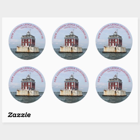 Nouveau phare de London Ledge, Sticker rond CT (Feuille)