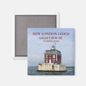 Nouveau phare London Ledge, Connecticut Magnet (Recto/Verso)