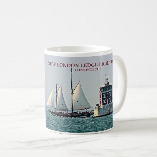 Nouveau phare London Ledge, Connecticut Mug (Devant droit)
