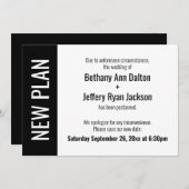 Nouveau plan audacieux, Faire-part Mariage reporté (Devant / Derrière)