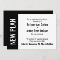 Nouveau plan audacieux, Faire-part Mariage reporté