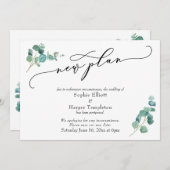 Nouveau plan Eucalyptus reporté Faire-part Mariage (Devant / Derrière)