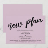 Nouveau plan mariage reporté carte rose mauve clai (Devant / Derrière)