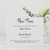 "Nouveau plan" Mariage reporté noir sur gris carte (Debout devant)