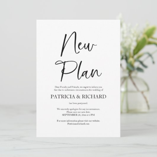 Nouveau plan Mariage simple repoussé Faire-part (Debout devant)