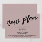Nouveau plan report de mariage carte rose poudrée  (Devant / Derrière)