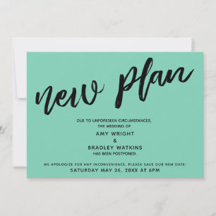 Nouveau plan report de mariage carte verte en luci