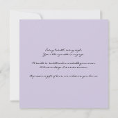 Nouveau poème bébé Faire-part de naissance pourpre (Dos)