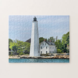 Nouveau puzzle du Connecticut de phare de port de