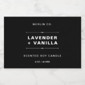 Nouveau Sticker Étiquette Black Modern Candle (Étiquettes simples)