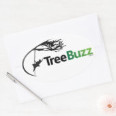 Nouveau Sticker ovale avec logo TreeBuzz (Enveloppe)