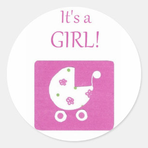 Nouveau Stickers Faire-part pour fille bébé