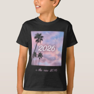 Nouveau T-shirt 2016 Rétro Palmier Coucher de sole