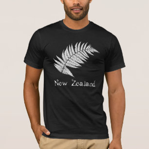 Nouveau T-Shirt Noir pour Hommes Fern en Argent de
