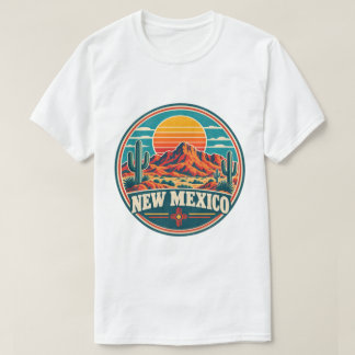 Nouveau T-Shirt Rétro Cactus & Montagnes du Mexiqu