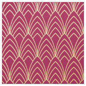 Nouveau Tissu Art Déco. (Rouge et Or.) (Échantillon)